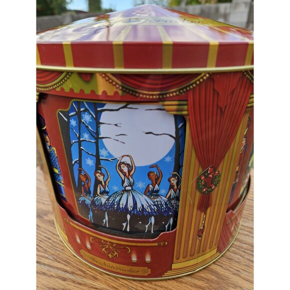 The Nutcracker Wind-Up Musical Tin Carousel w/4 Windows and 6 Compartments w/Lid - Picture 2 of 13